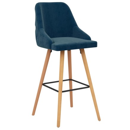 Tabourets de bar lot de 2 bleu velours 2