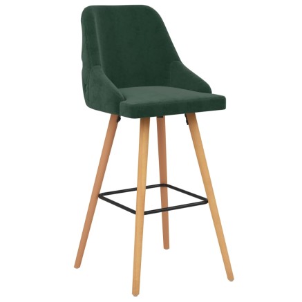 Tabourets de bar lot de 2 vert foncé velours 2