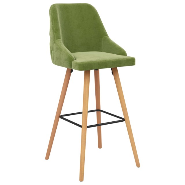 Tabourets de bar lot de 2 vert clair velours