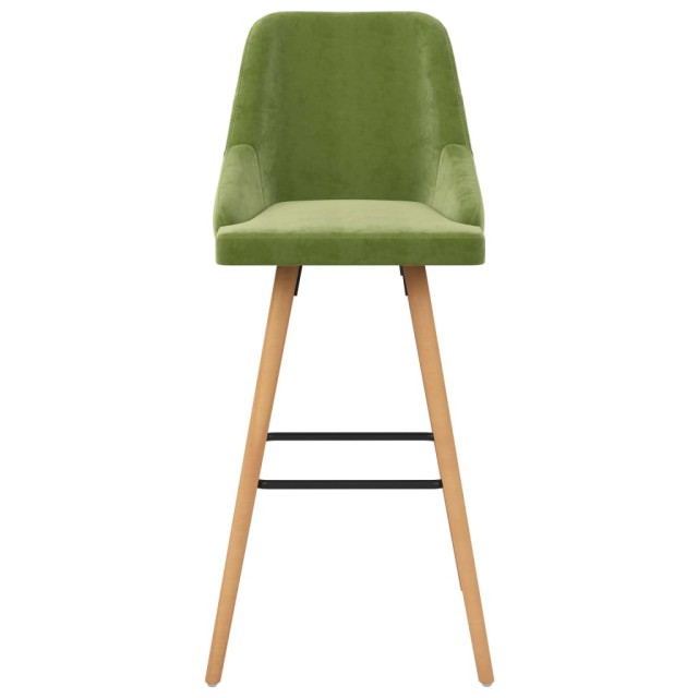 Tabourets de bar lot de 2 vert clair velours