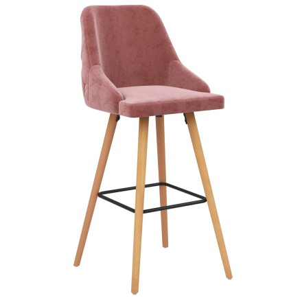 Tabourets de bar lot de 2 rose velours 2