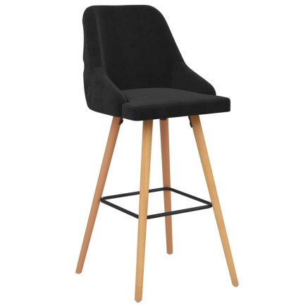 Tabourets de bar lot de 2 noir velours 2