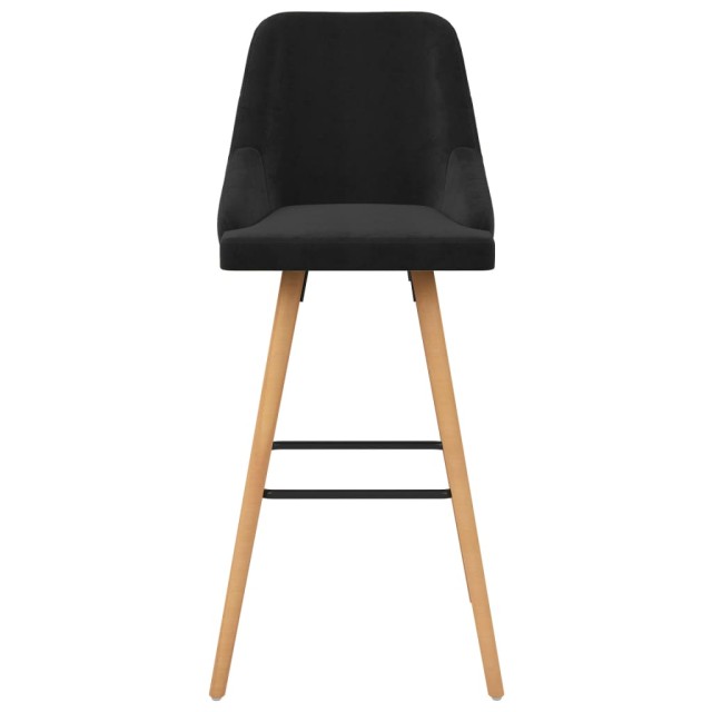 Tabourets de bar lot de 2 noir velours