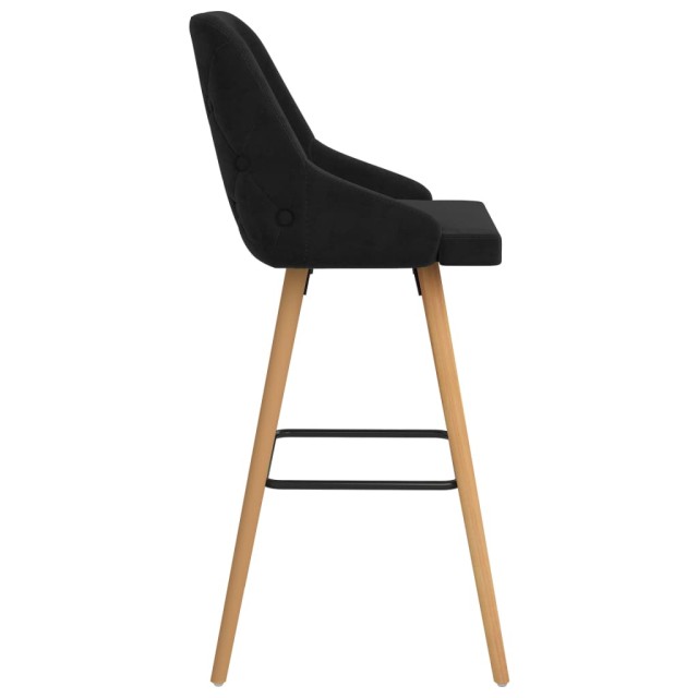 Tabourets de bar lot de 2 noir velours