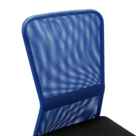 Chaise de bureau Noir et bleu 44x52x100 cm Tissu en maille