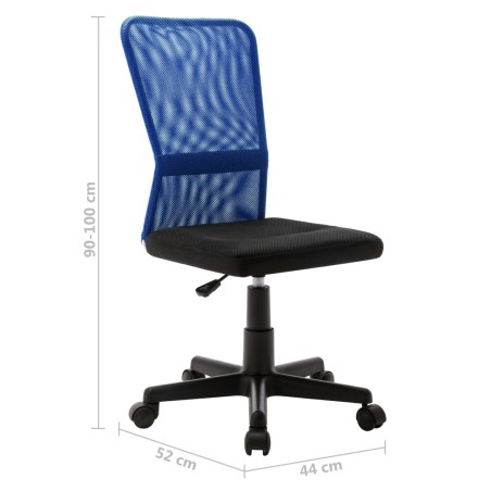 Chaise de bureau Noir et bleu 44x52x100 cm Tissu en maille