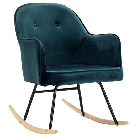 Chaise à bascule Bleu Velours 2