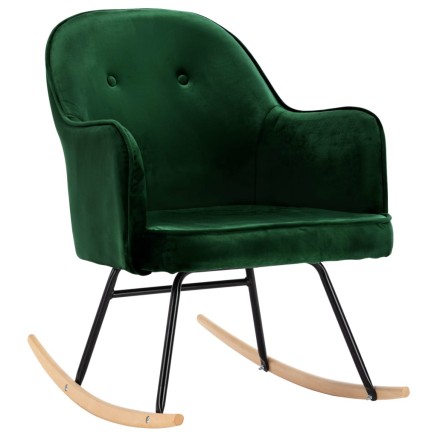 Chaise à bascule Vert foncé Velours 2