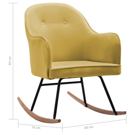 Chaise à bascule Jaune moutarde Velours