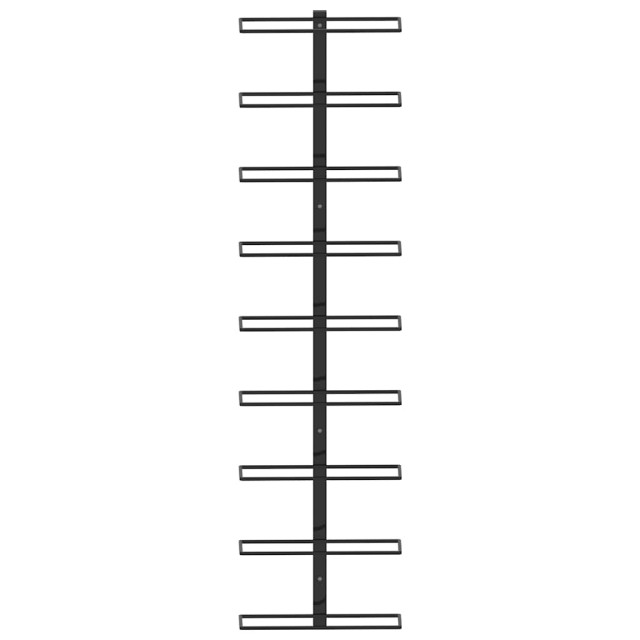 Casier à bouteilles mural pour 9 bouteilles Noir Fer