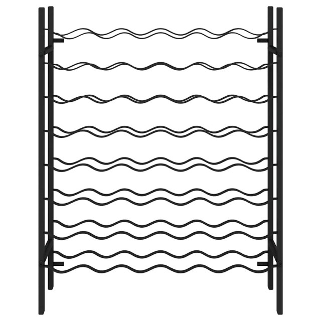 Casier à bouteilles pour 48 bouteilles Noir Métal