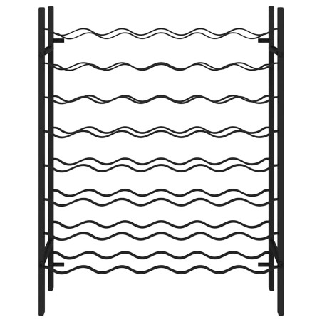 Casier à bouteilles pour 48 bouteilles Noir Métal