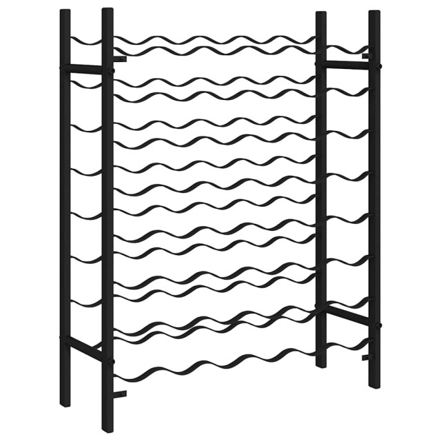 Casier à bouteilles pour 48 bouteilles Noir Métal