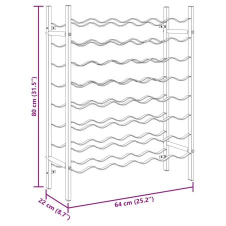 Casier à bouteilles pour 48 bouteilles Noir Métal