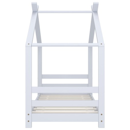 Cadre de lit d'enfant Blanc Bois de pin massif 70x140 cm