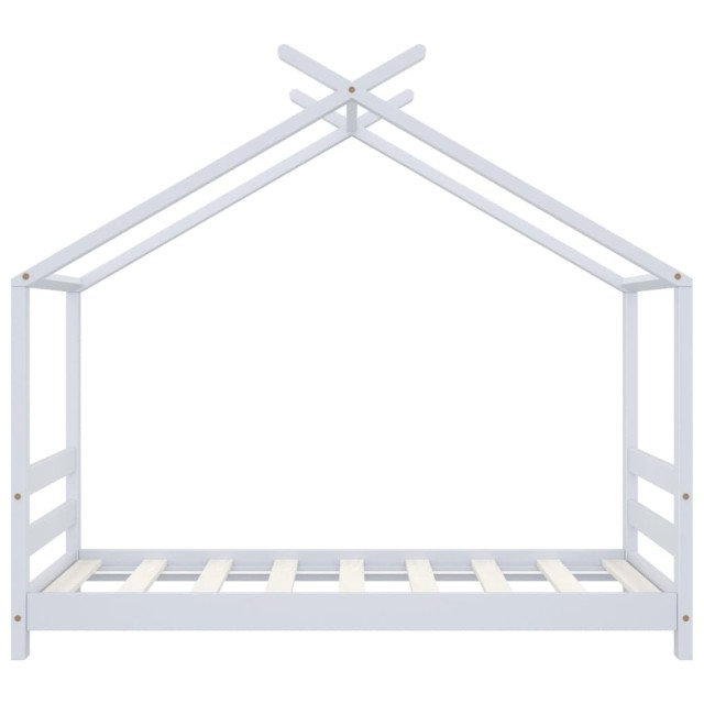 Cadre de lit d'enfant Blanc Bois de pin massif 70x140 cm