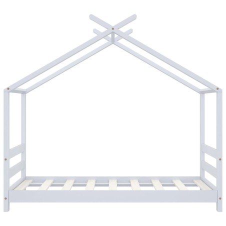 Cadre de lit d'enfant Blanc Bois de pin massif 70x140 cm