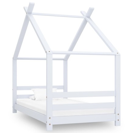 Cadre de lit d'enfant Blanc Bois de pin massif 80x160 cm