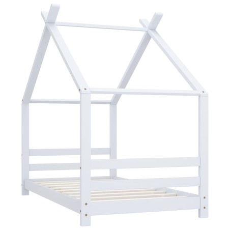 Cadre de lit d'enfant Blanc Bois de pin massif 80x160 cm