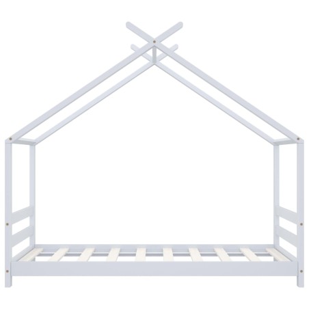 Cadre de lit d'enfant Blanc Bois de pin massif 80x160 cm