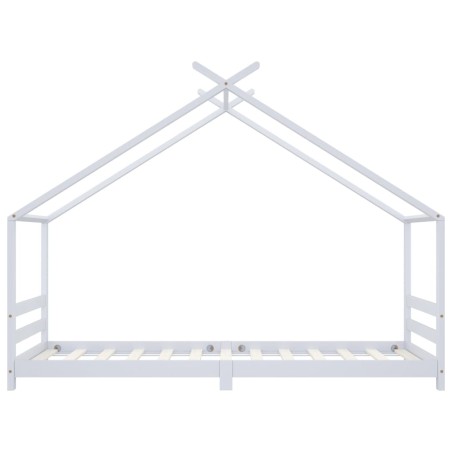 Cadre de lit d'enfant Blanc Bois de pin massif 90x200 cm