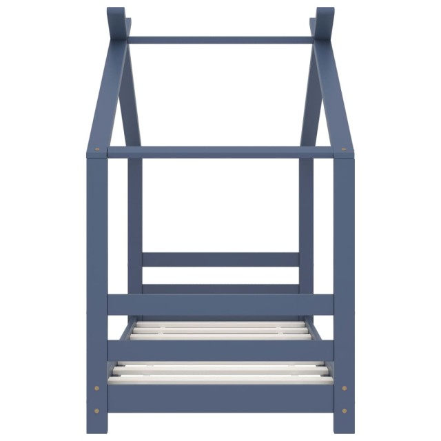Cadre de lit d'enfant Gris Bois de pin massif 70x140 cm