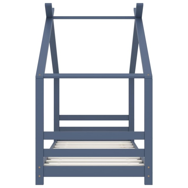 Cadre de lit d'enfant Gris Bois de pin massif 80x160 cm