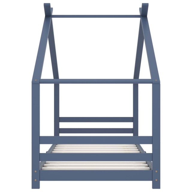 Cadre de lit d'enfant Gris Bois de pin massif 90x200 cm
