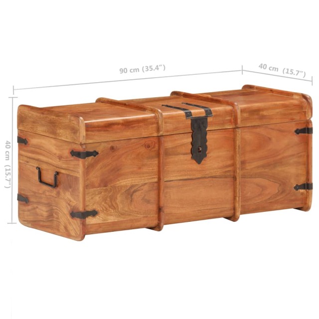 Coffre de rangement 90x40x40 cm Bois d'acacia solide