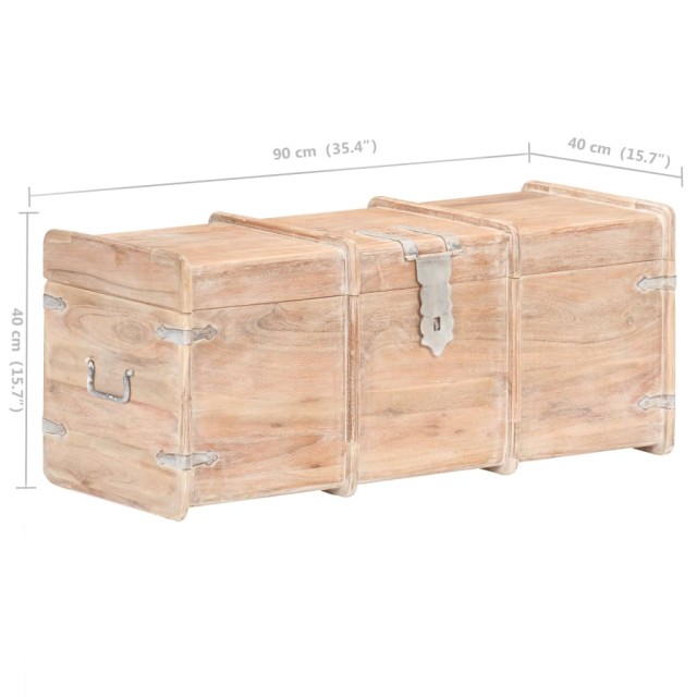 Coffre de rangement 90x40x40 cm bois d'acacia solide