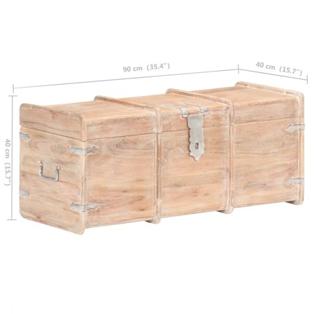 Coffre de rangement 90x40x40 cm bois d'acacia solide