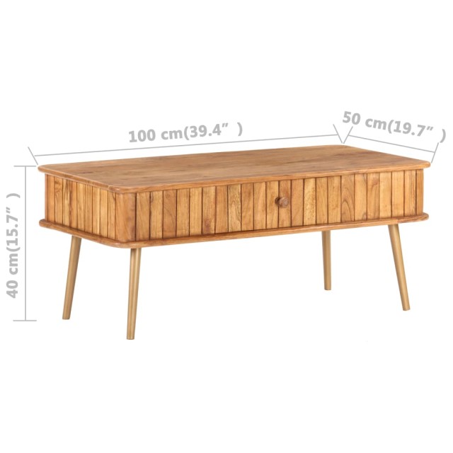 Table basse 100x50x40 cm Bois d'acacia massif