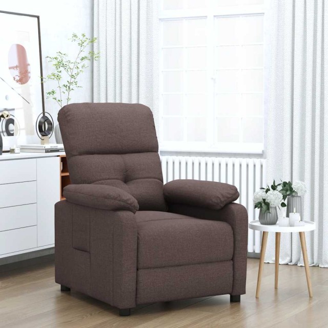 Fauteuil inclinable Marron foncé Tissu