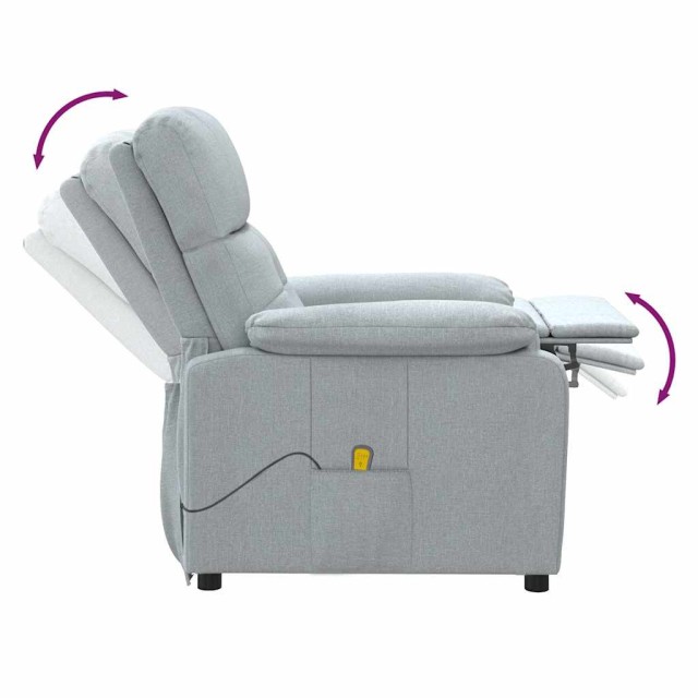 Fauteuil de massage Gris clair Tissu