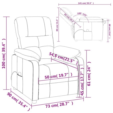 Fauteuil de massage Noir Tissu