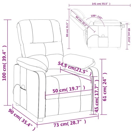 Fauteuil de massage Marron foncé Tissu
