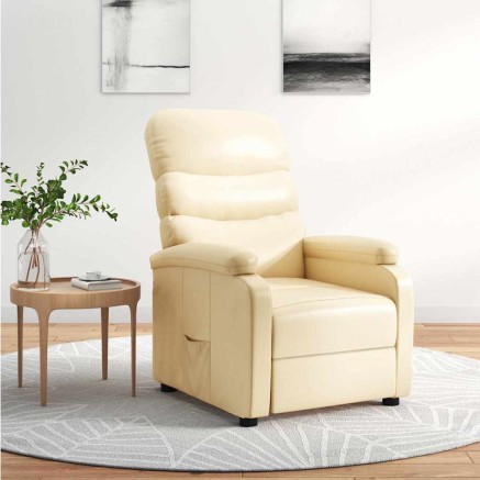Fauteuil inclinable Crème Similicuir