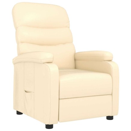Fauteuil inclinable Crème Similicuir 2