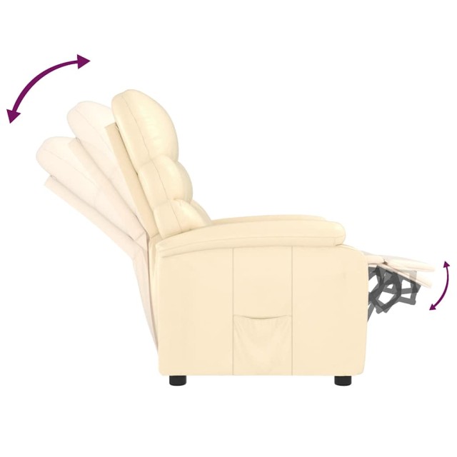 Fauteuil inclinable Crème Similicuir