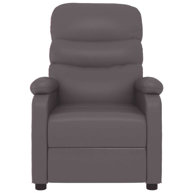 Fauteuil inclinable réglable avec repose-pieds gris similicuir