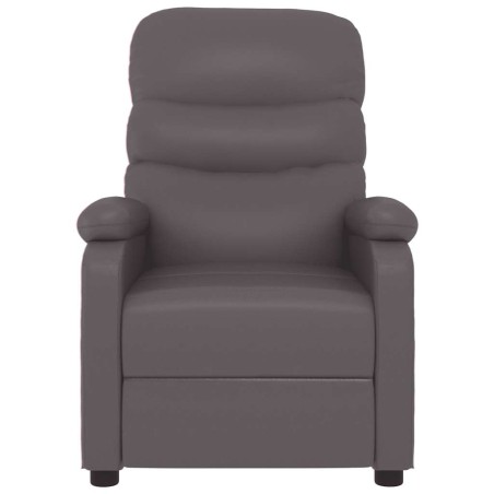 Fauteuil inclinable réglable avec repose-pieds gris similicuir