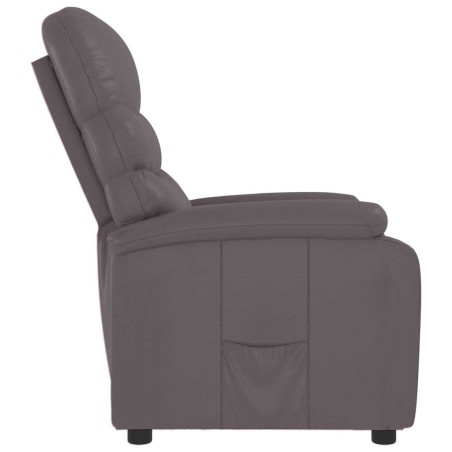 Fauteuil inclinable réglable avec repose-pieds gris similicuir