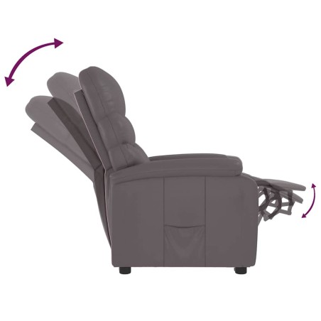 Fauteuil inclinable réglable avec repose-pieds gris similicuir