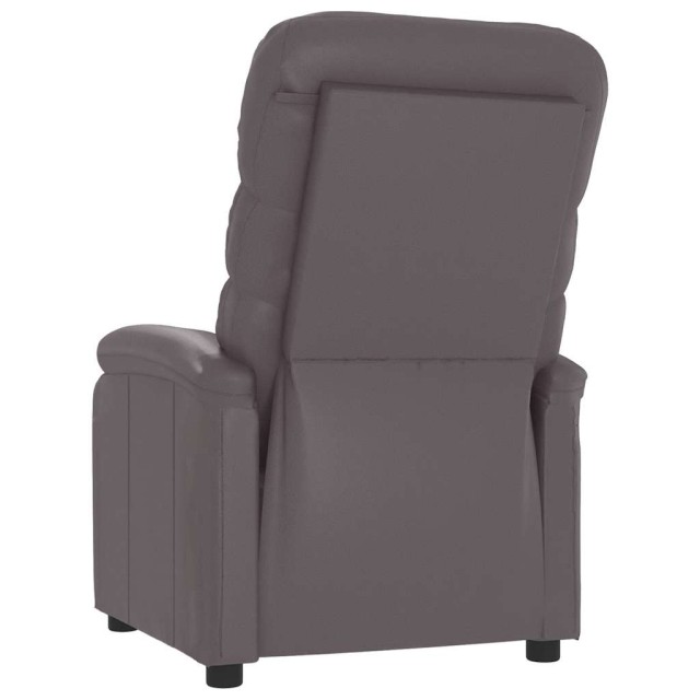 Fauteuil inclinable réglable avec repose-pieds gris similicuir