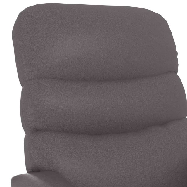 Fauteuil inclinable réglable avec repose-pieds gris similicuir