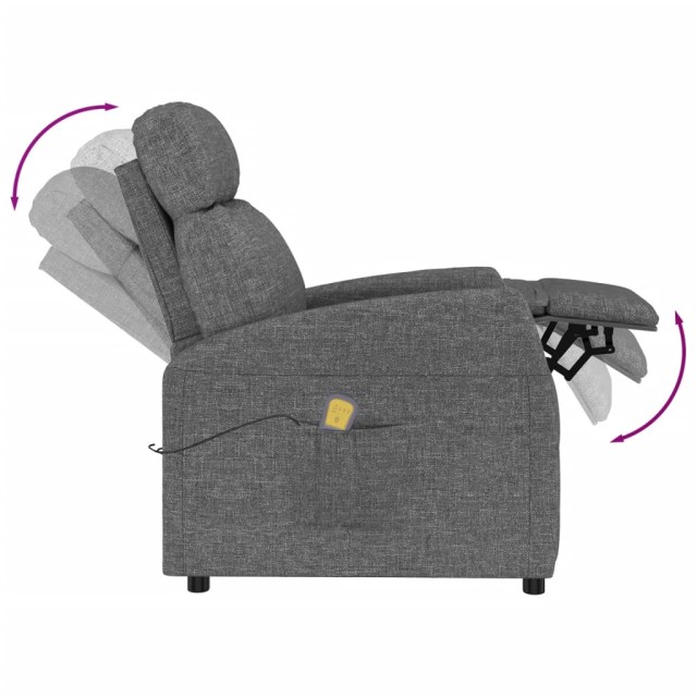 Fauteuil de massage Gris foncé Tissu