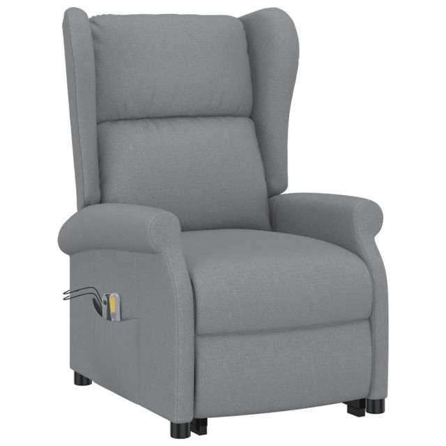 Fauteuil de massage inclinable Gris clair Tissu