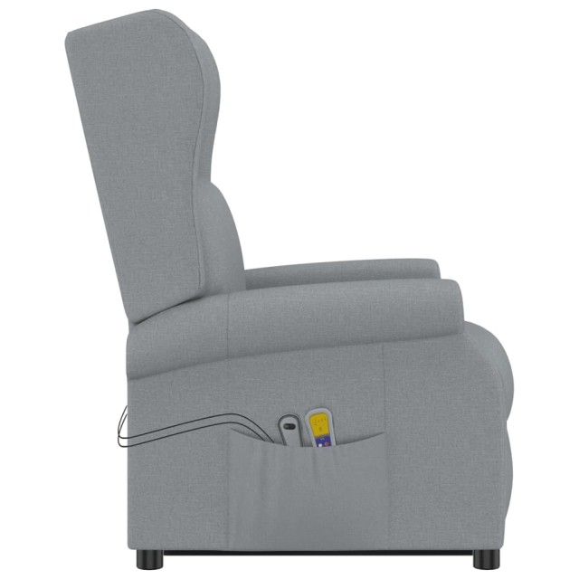 Fauteuil de massage inclinable Gris clair Tissu