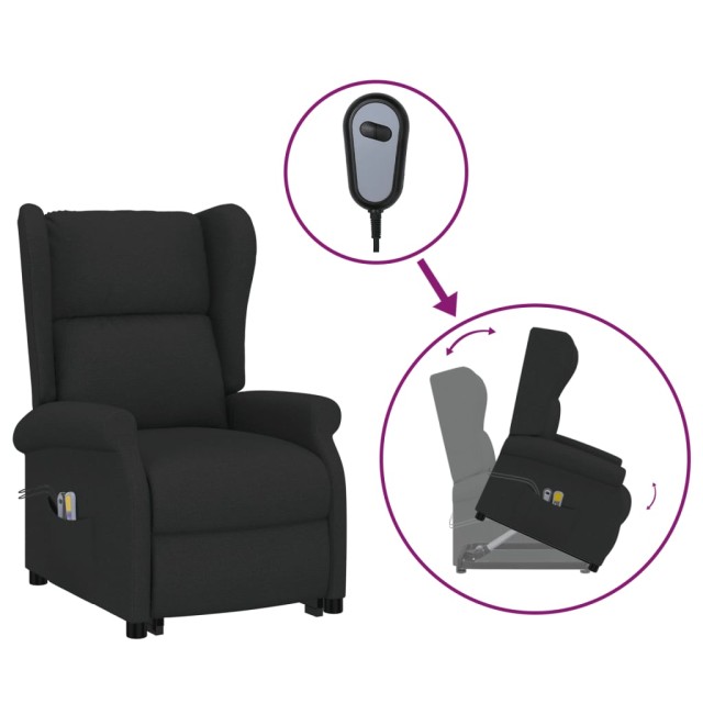 Fauteuil de massage Noir Tissu