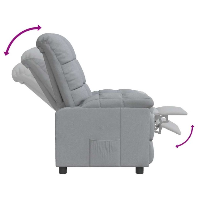 Fauteuil inclinable Gris clair Tissu